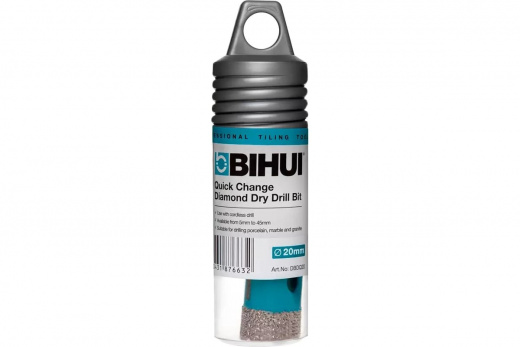 Коронка алмазная по керамограниту BIHUI на дрель, 20 мм (вакуумная пайка), .DBDQ20